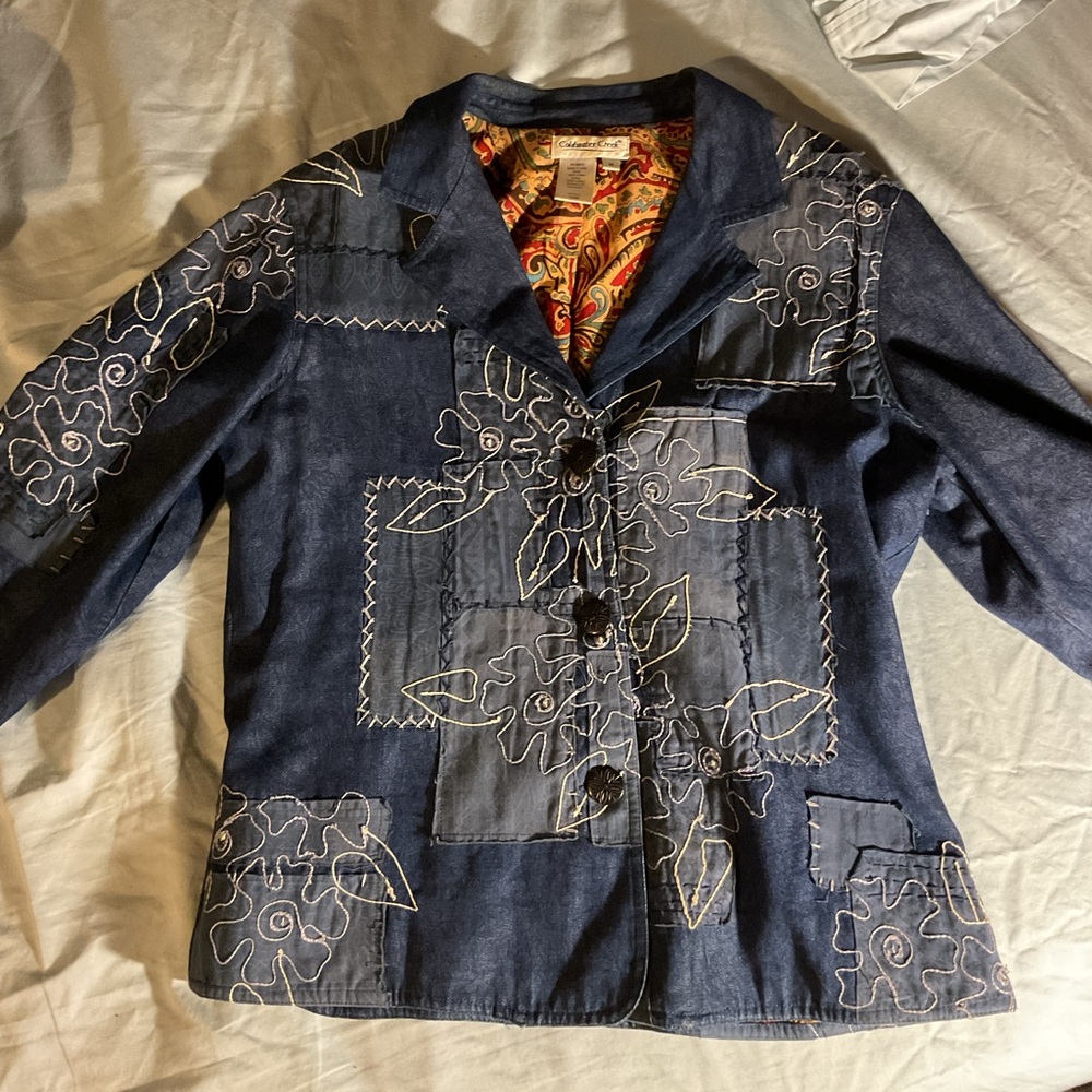 Cold water creek embroidered jacket size medium